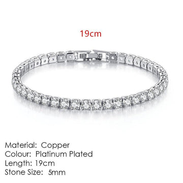 AMAZING Shiny AAA+ Cubic Zirconia Simulated Diamonds Chain Crystal Women's Dazzling Tennis Bracelets - The Jewellery Supermarket